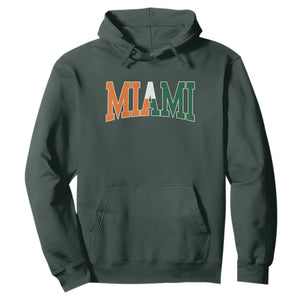 Retro Miami Hoodie Florida FL Vintage Classic Athletic Sports TS10 Dark Forest Green Print Your Wear