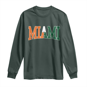 Retro Miami Long Sleeve Shirt Florida FL Vintage Classic Athletic Sports TS10 Dark Forest Green Print Your Wear