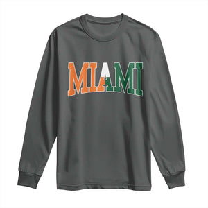 Retro Miami Long Sleeve Shirt Florida FL Vintage Classic Athletic Sports TS10 Dark Heather Print Your Wear
