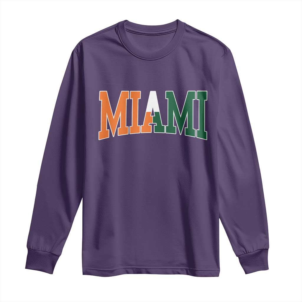 Retro Miami Long Sleeve Shirt Florida FL Vintage Classic Athletic Sports TS10 Purple Print Your Wear