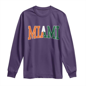 Retro Miami Long Sleeve Shirt Florida FL Vintage Classic Athletic Sports TS10 Purple Print Your Wear