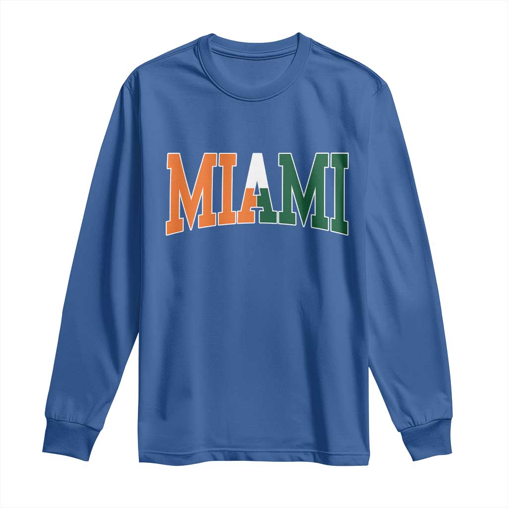Retro Miami Long Sleeve Shirt Florida FL Vintage Classic Athletic Sports TS10 Royal Blue Print Your Wear