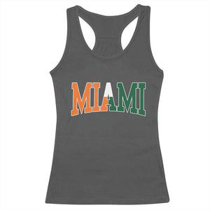 Retro Miami Racerback Tank Top Florida FL Vintage Classic Athletic Sports TS10 Dark Heather Print Your Wear
