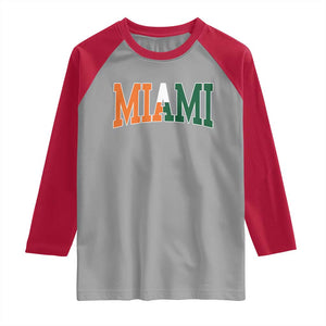 Retro Miami Raglan Shirt Florida FL Vintage Classic Athletic Sports TS10 Sport Gray Red Print Your Wear