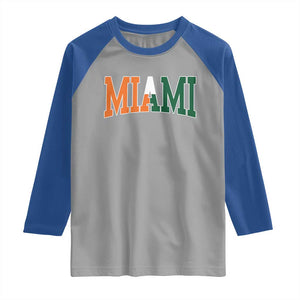 Retro Miami Raglan Shirt Florida FL Vintage Classic Athletic Sports TS10 Sport Gray Royal Print Your Wear