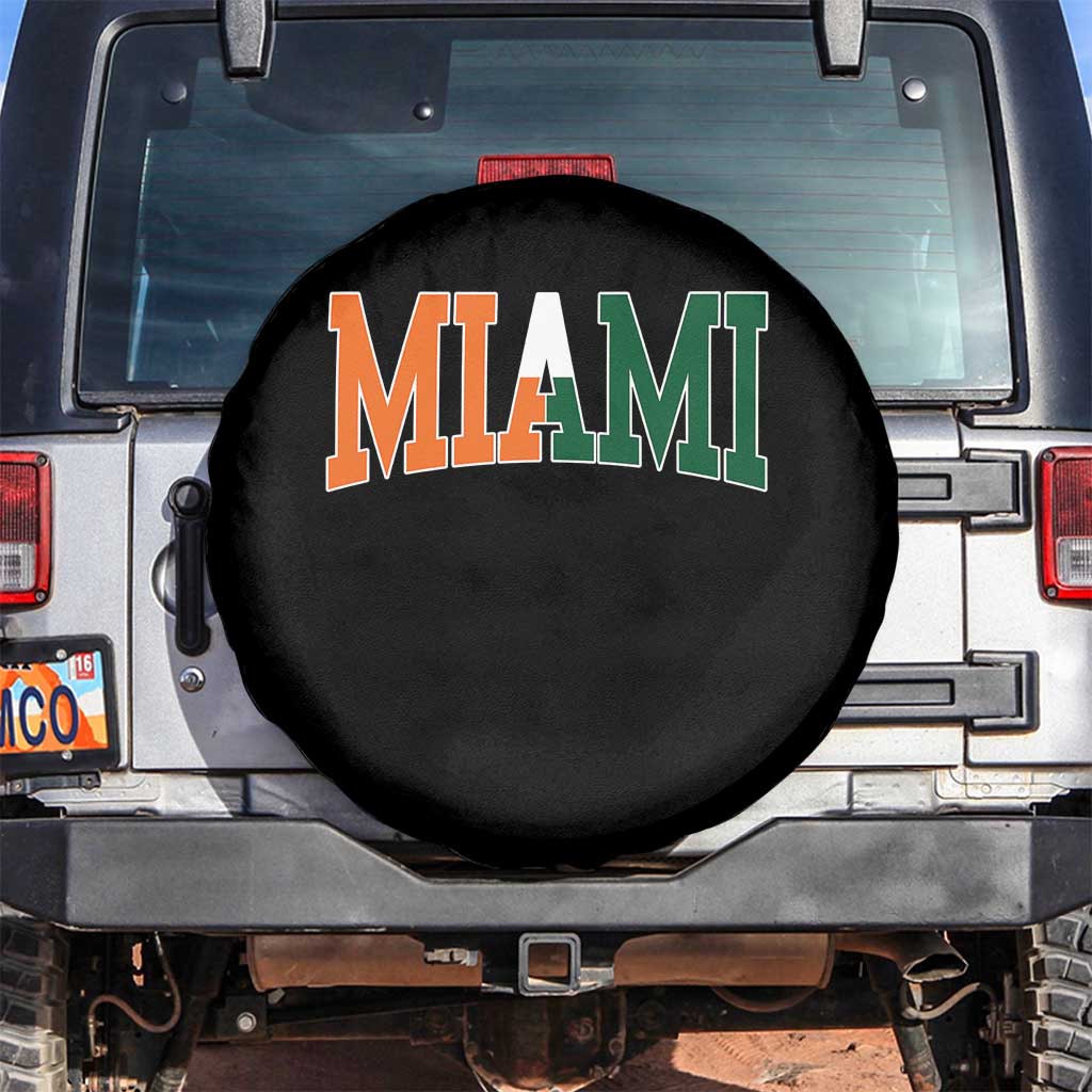 Retro Miami Spare Tire Cover Florida FL Vintage Classic Athletic Sports TS10 No hole Black Print Your Wear