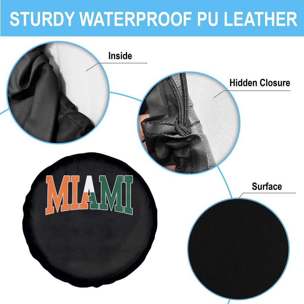 Retro Miami Spare Tire Cover Florida FL Vintage Classic Athletic Sports TS10 Print Your Wear
