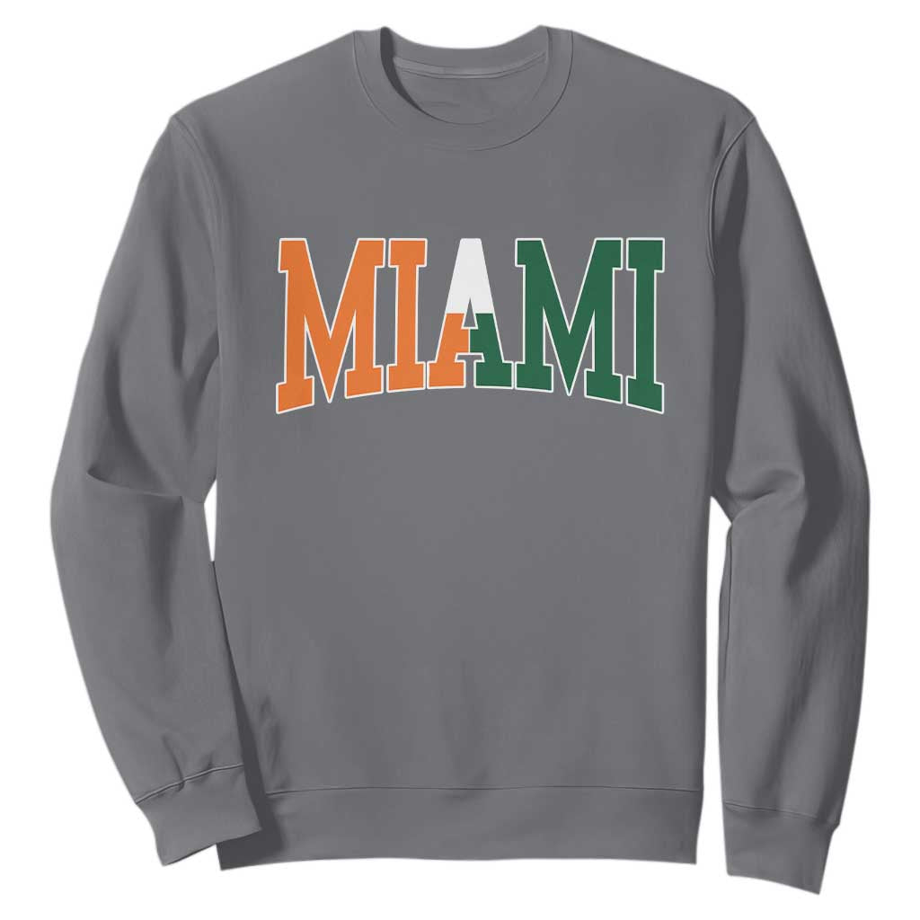 Retro Miami Sweatshirt Florida FL Vintage Classic Athletic Sports TS10 Charcoal Print Your Wear
