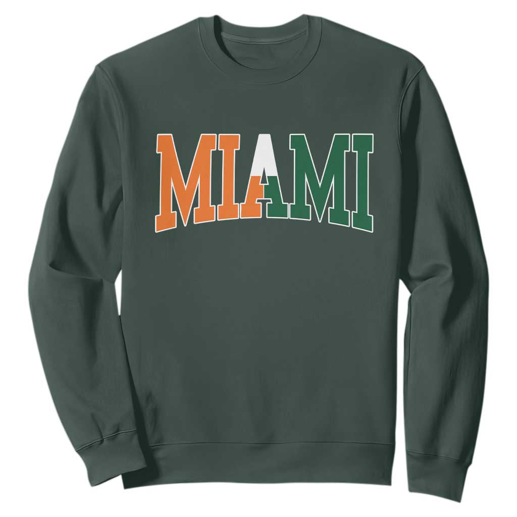 Retro Miami Sweatshirt Florida FL Vintage Classic Athletic Sports TS10 Dark Forest Green Print Your Wear