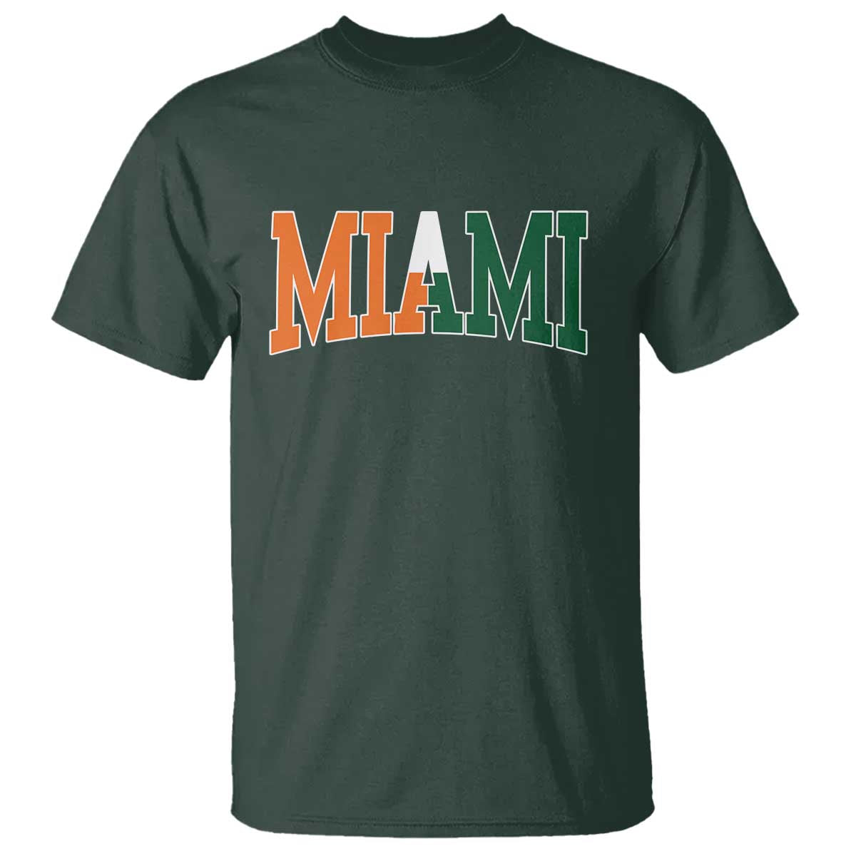 Retro Miami T Shirt Florida FL Vintage Classic Athletic Sports TS10 Dark Forest Green Print Your Wear