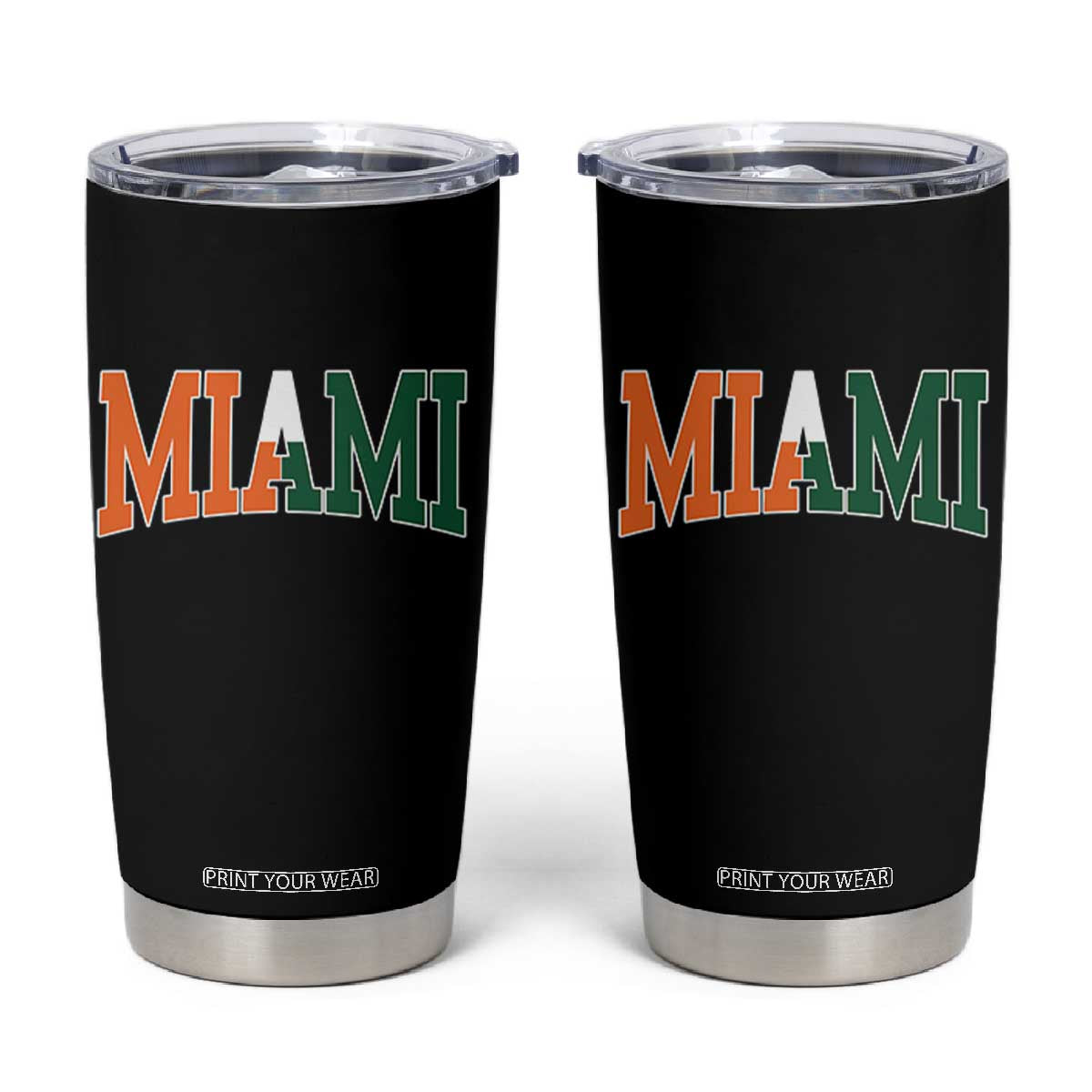 Retro Miami Tumbler Cup Florida FL Vintage Classic Athletic Sports TS10 Black Print Your Wear