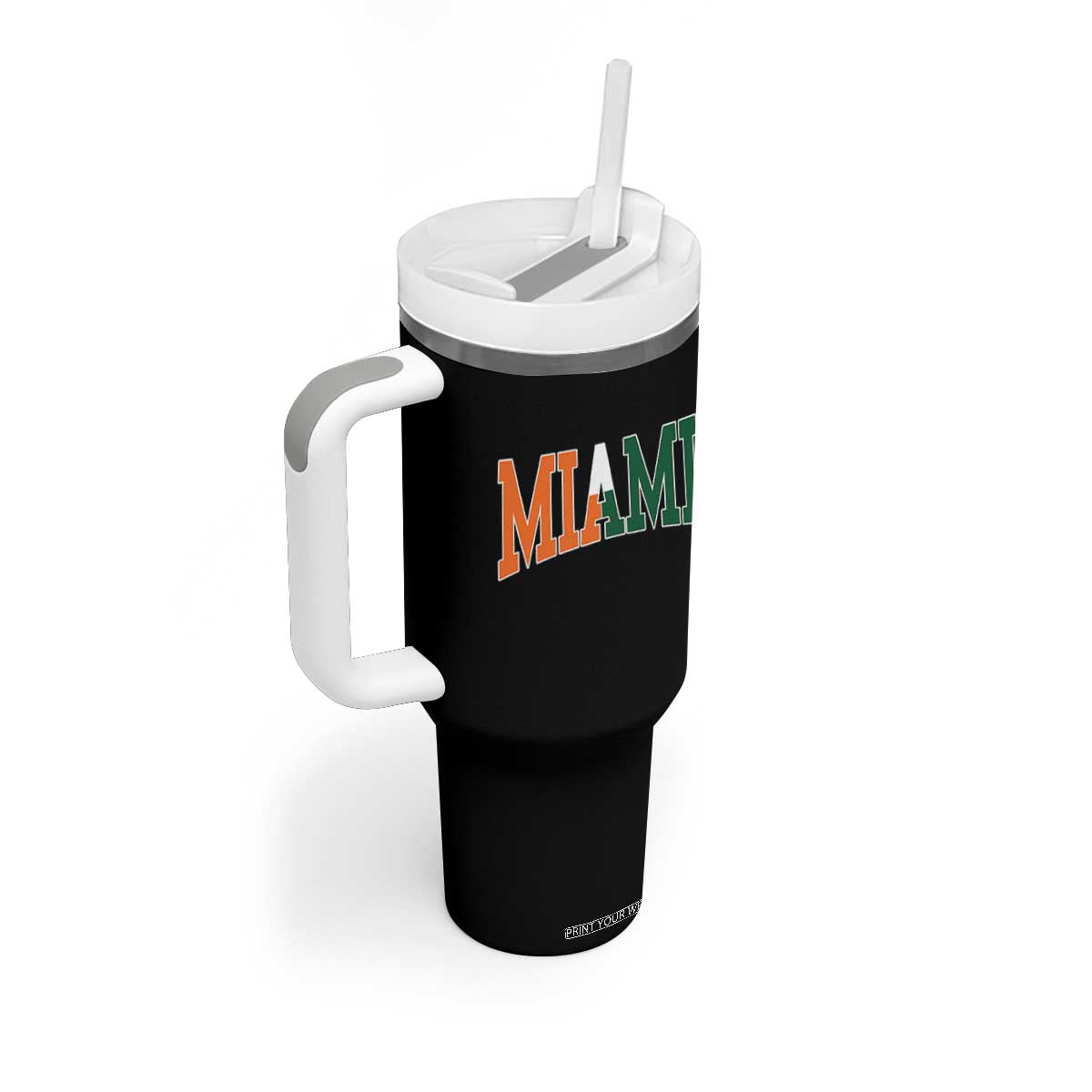 Retro Miami Tumbler With Handle Florida FL Vintage Classic Athletic Sports TS10 Print Your Wear