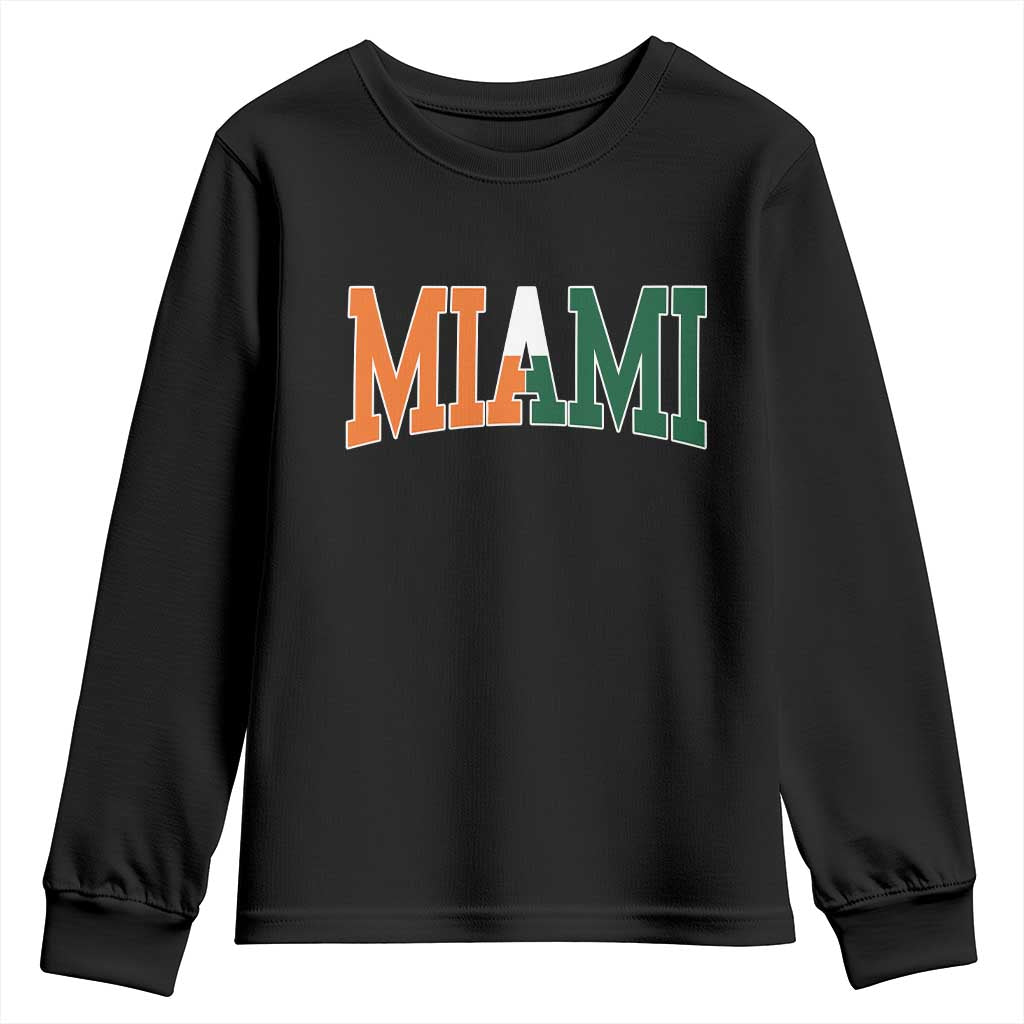Retro Miami Youth Sweatshirt Florida FL Vintage Classic Athletic Sports TS10 Black Print Your Wear