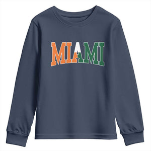 Retro Miami Youth Sweatshirt Florida FL Vintage Classic Athletic Sports TS10 Navy Print Your Wear