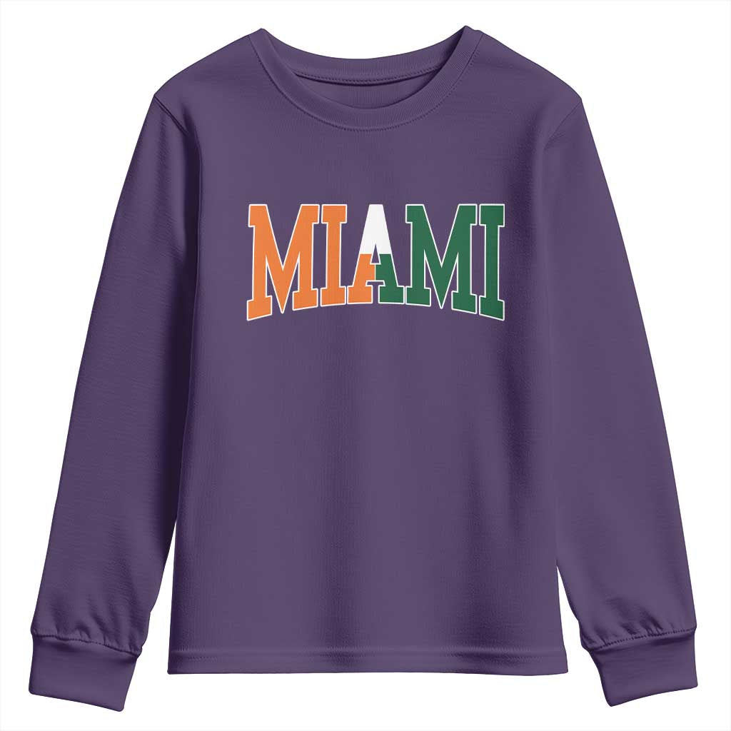 Retro Miami Youth Sweatshirt Florida FL Vintage Classic Athletic Sports TS10 Purple Print Your Wear