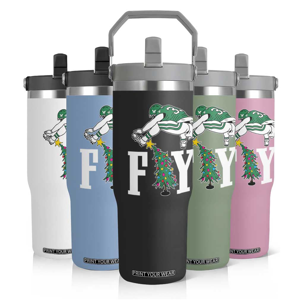 Christmas Philly Lover Flip Straw Tumbler Barkley Backwards Hurdle Xmas Tree TS10 Print Your Wear
