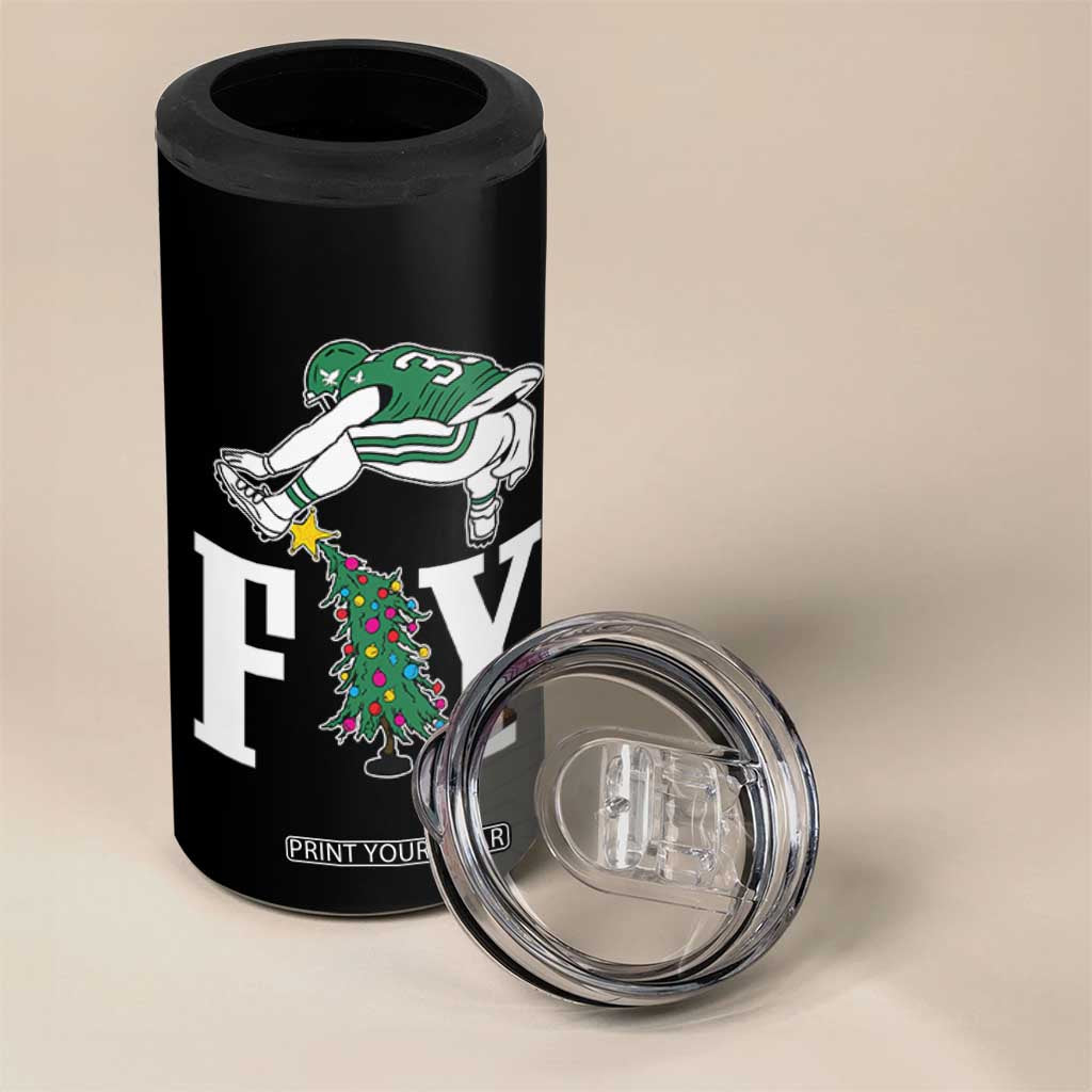 Christmas Philly Lover 4 in 1 Can Cooler Tumbler Barkley Backwards Hurdle Xmas Tree TS10 Print Your Wear