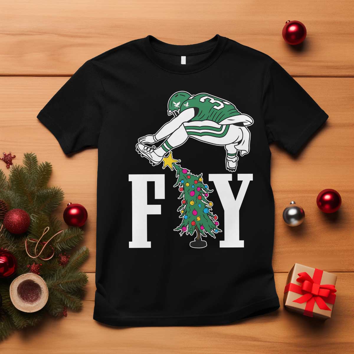 Christmas Philly Lover T Shirt Barkley Backwards Hurdle Xmas Tree TS10 Black Print Your Wear