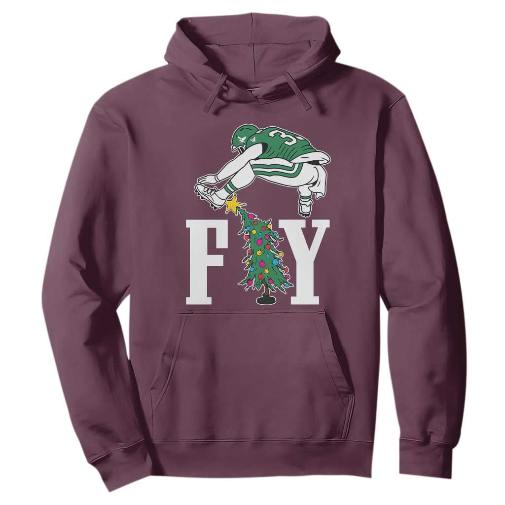 Christmas Philly Lover Hoodie Barkley Backwards Hurdle Xmas Tree TS10 Maroon Print Your Wear