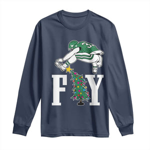 Christmas Philly Lover Long Sleeve Shirt Barkley Backwards Hurdle Xmas Tree TS10 Navy Print Your Wear