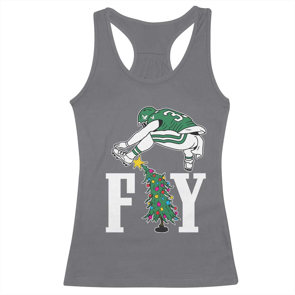 Christmas Philly Lover Racerback Tank Top Barkley Backwards Hurdle Xmas Tree TS10 Charcoal Print Your Wear