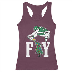 Christmas Philly Lover Racerback Tank Top Barkley Backwards Hurdle Xmas Tree TS10 Maroon Print Your Wear