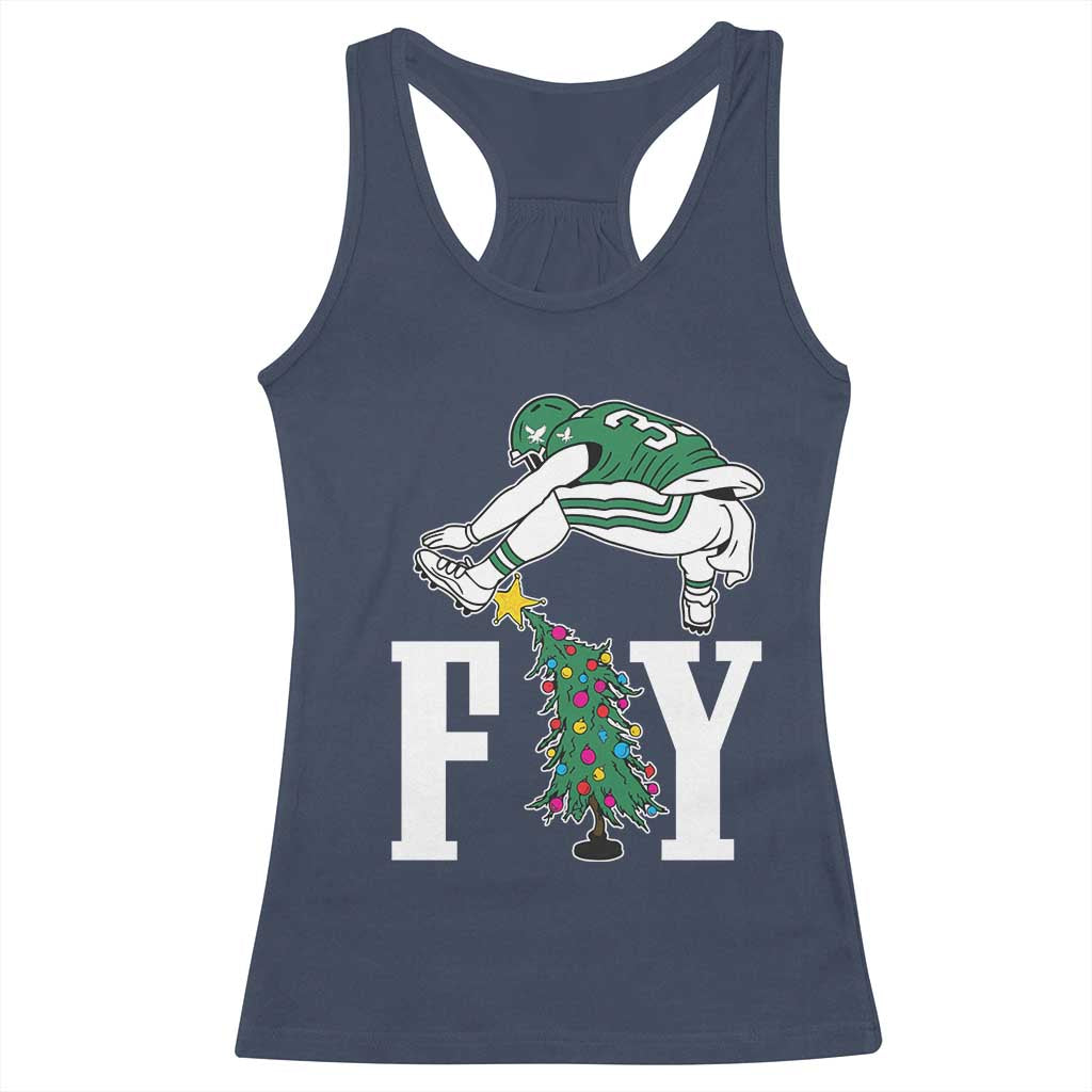 Christmas Philly Lover Racerback Tank Top Barkley Backwards Hurdle Xmas Tree TS10 Navy Print Your Wear