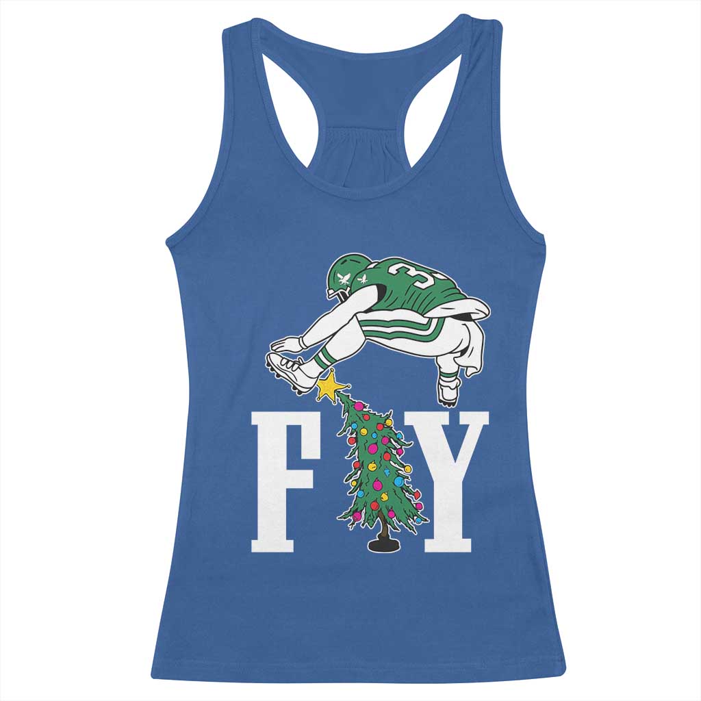 Christmas Philly Lover Racerback Tank Top Barkley Backwards Hurdle Xmas Tree TS10 Royal Blue Print Your Wear