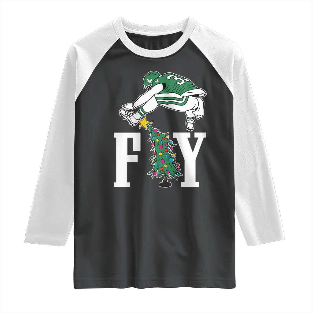Christmas Philly Lover Raglan Shirt Barkley Backwards Hurdle Xmas Tree TS10 Black White Print Your Wear