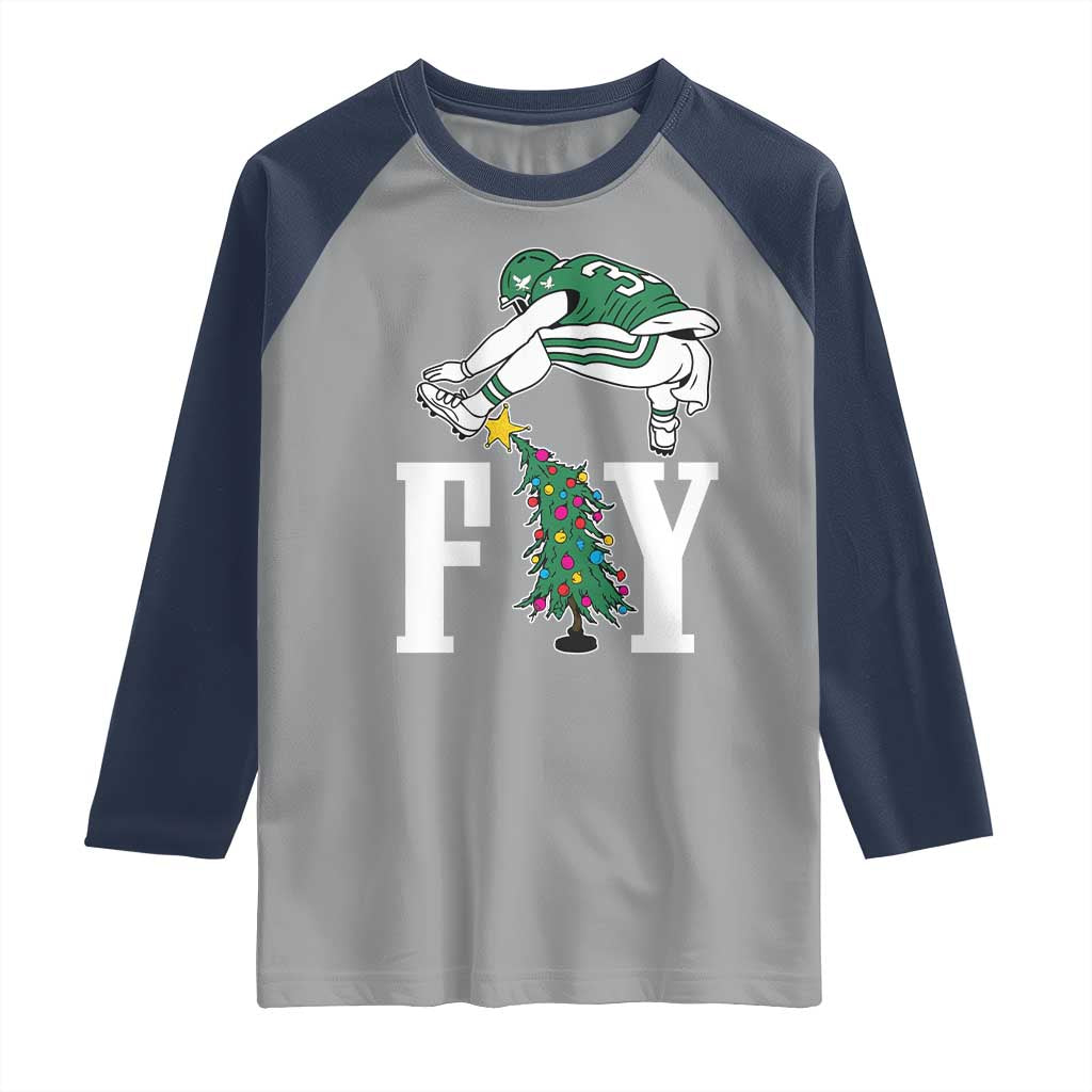 Christmas Philly Lover Raglan Shirt Barkley Backwards Hurdle Xmas Tree TS10 Sport Gray Navy Print Your Wear