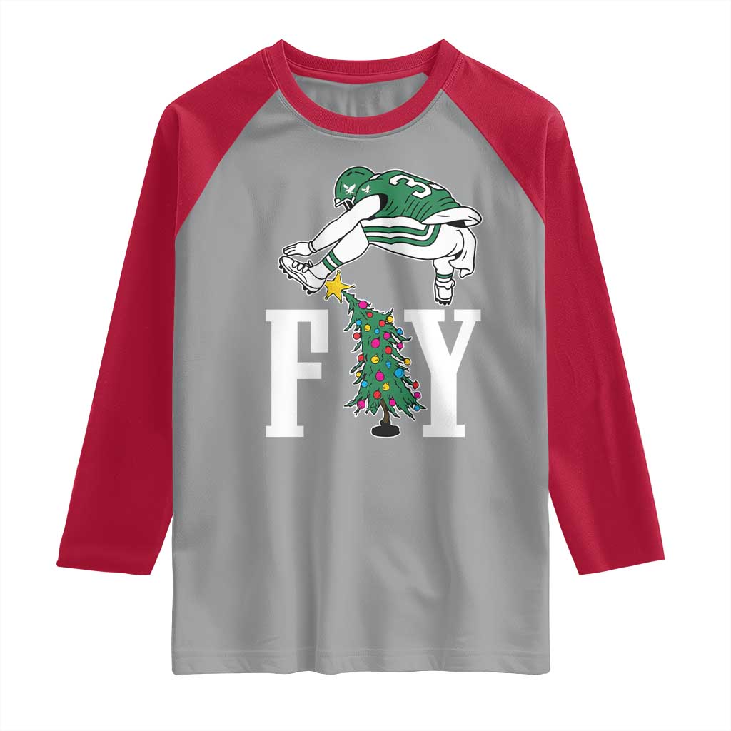 Christmas Philly Lover Raglan Shirt Barkley Backwards Hurdle Xmas Tree TS10 Sport Gray Red Print Your Wear