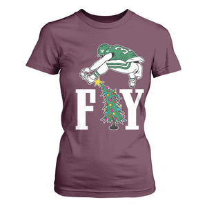 Christmas Philly Lover T Shirt For Women Barkley Backwards Hurdle Xmas Tree TS10 Maroon Print Your Wear