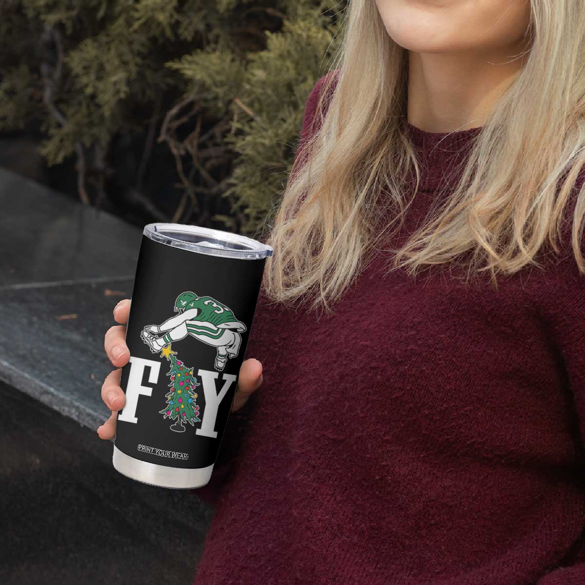Christmas Philly Lover Tumbler Cup Barkley Backwards Hurdle Xmas Tree TS10 Print Your Wear
