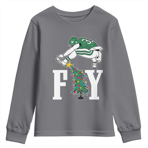 Christmas Philly Lover Youth Sweatshirt Barkley Backwards Hurdle Xmas Tree TS10 Charcoal Print Your Wear