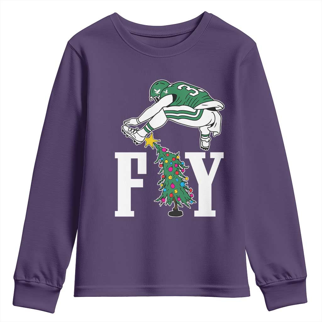 Christmas Philly Lover Youth Sweatshirt Barkley Backwards Hurdle Xmas Tree TS10 Purple Print Your Wear