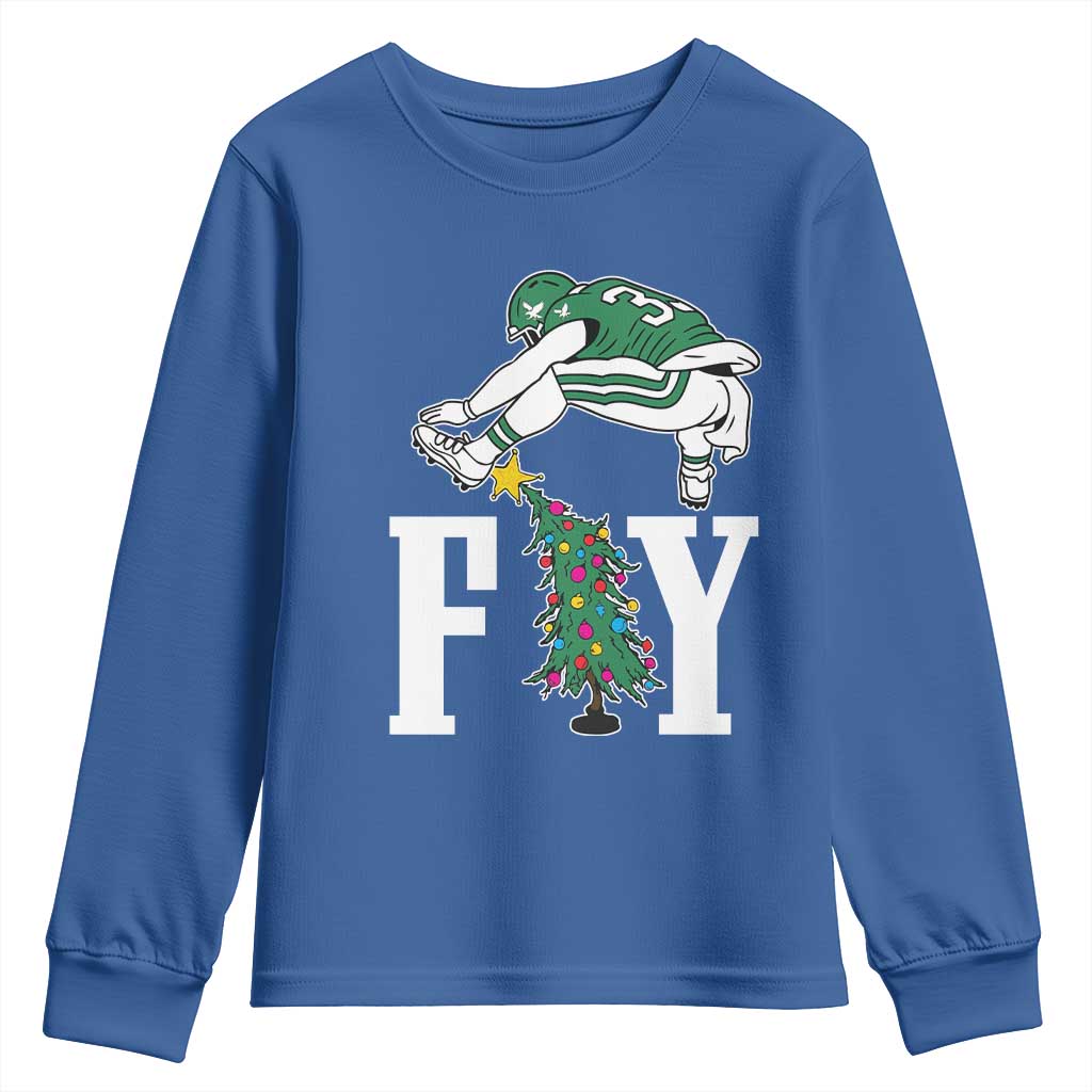 Christmas Philly Lover Youth Sweatshirt Barkley Backwards Hurdle Xmas Tree TS10 Royal Blue Print Your Wear