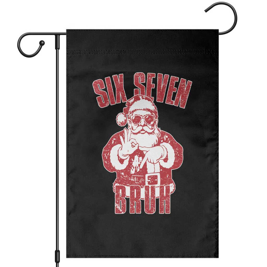 Six Seven Bruh Funny Christmas Garden Flag Santa 67 Meme Teens Boys Kids Xmas Pajamas TS10 Black Print Your Wear