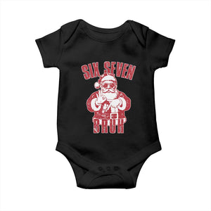 Six Seven Bruh Funny Christmas Baby Onesie Santa 67 Meme Teens Boys Kids Xmas Pajamas TS10 Black Print Your Wear