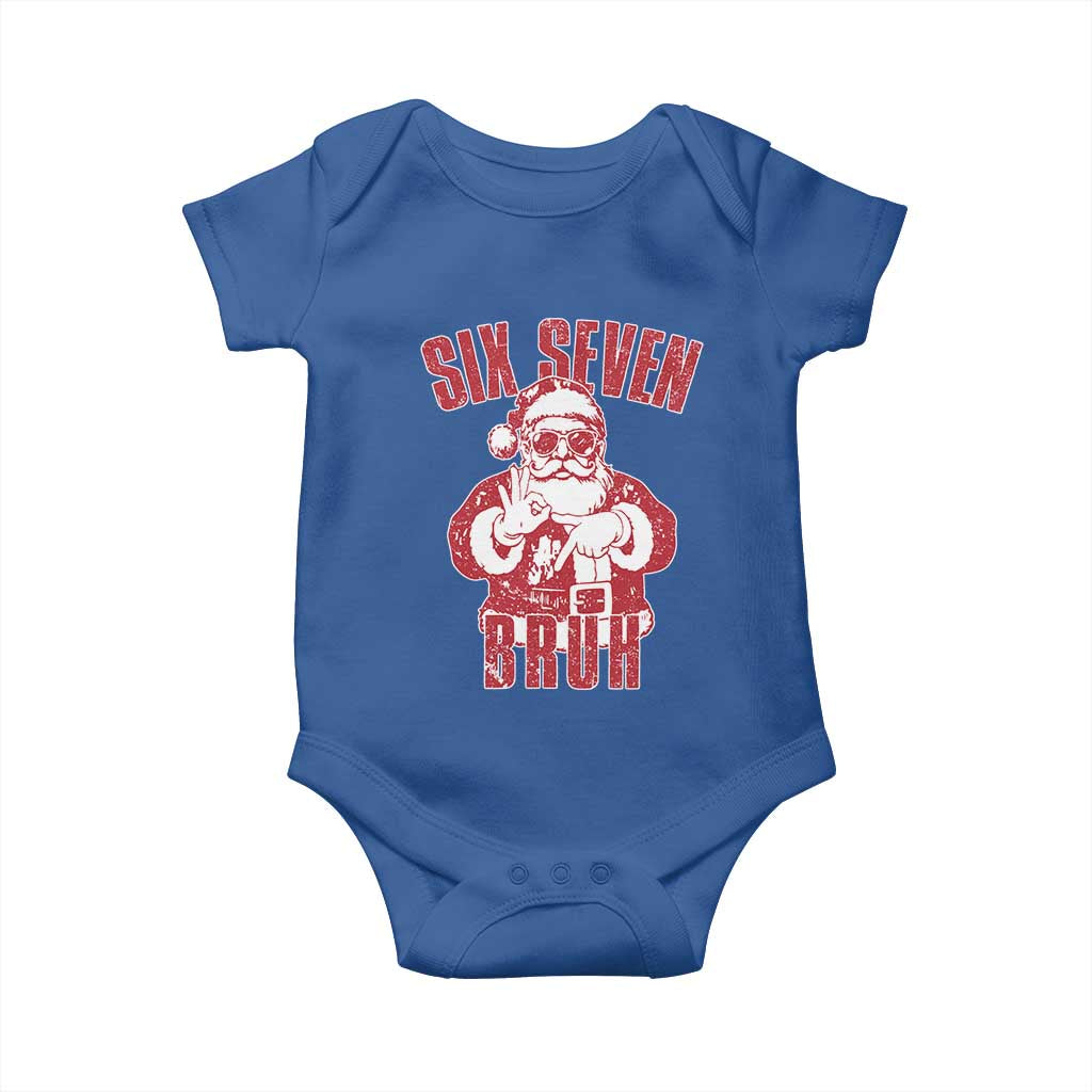Six Seven Bruh Funny Christmas Baby Onesie Santa 67 Meme Teens Boys Kids Xmas Pajamas TS10 Royal Blue Print Your Wear