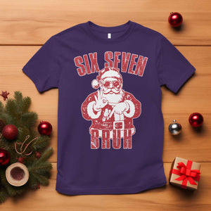 Six Seven Bruh Funny Christmas T Shirt Santa 67 Meme Teens Boys Kids Xmas Pajamas TS10 Purple Print Your Wear