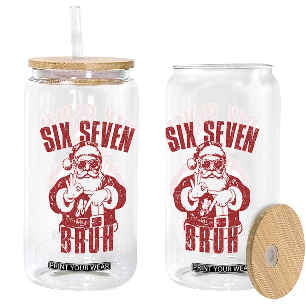 Six Seven Bruh Funny Christmas Glass Can Santa 67 Meme Teens Boys Kids Xmas Pajamas TS10 Print Your Wear