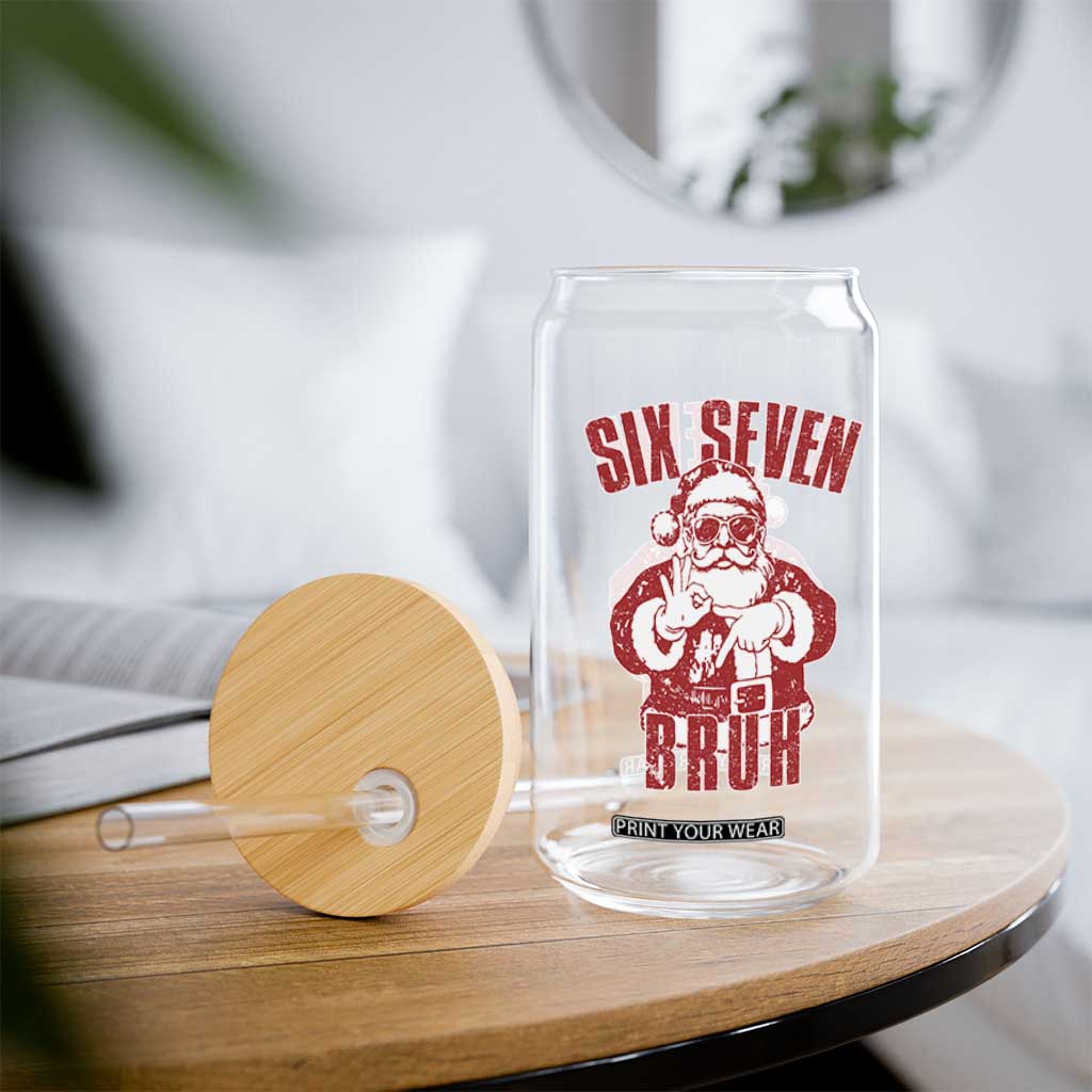 Six Seven Bruh Funny Christmas Glass Can Santa 67 Meme Teens Boys Kids Xmas Pajamas TS10 Print Your Wear