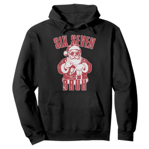 Six Seven Bruh Funny Christmas Hoodie Santa 67 Meme Teens Boys Kids Xmas Pajamas TS10 Black Print Your Wear