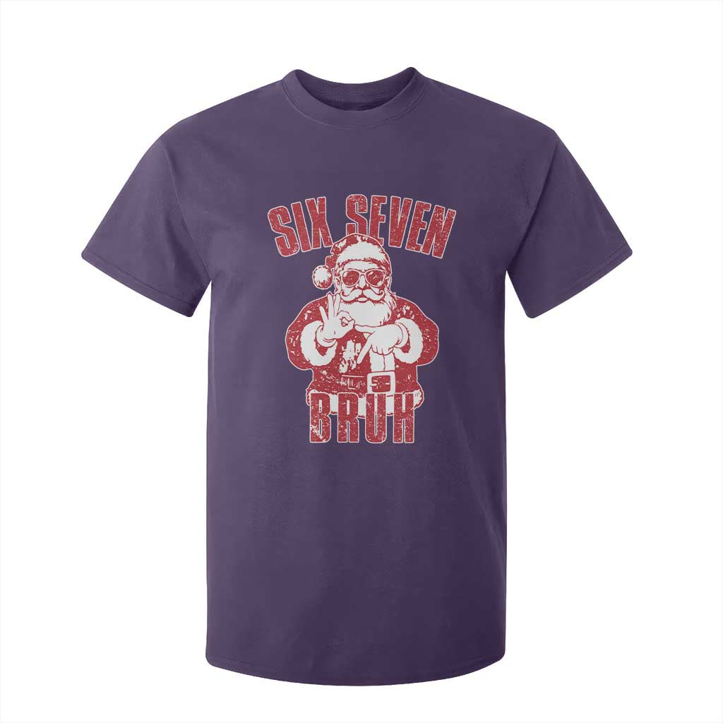 Six Seven Bruh Funny Christmas T Shirt For Kid Santa 67 Meme Teens Boys Kids Xmas Pajamas TS10 Purple Print Your Wear