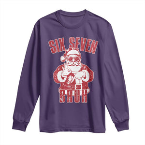 Six Seven Bruh Funny Christmas Long Sleeve Shirt Santa 67 Meme Teens Boys Kids Xmas Pajamas TS10 Purple Print Your Wear