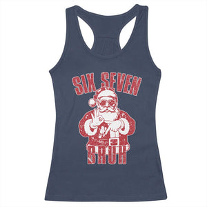 Six Seven Bruh Funny Christmas Racerback Tank Top Santa 67 Meme Teens Boys Kids Xmas Pajamas TS10 Navy Print Your Wear