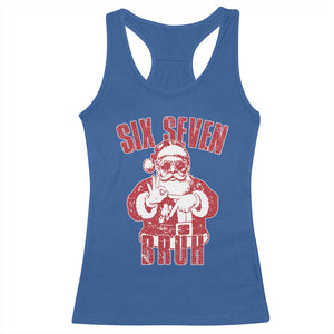 Six Seven Bruh Funny Christmas Racerback Tank Top Santa 67 Meme Teens Boys Kids Xmas Pajamas TS10 Royal Blue Print Your Wear