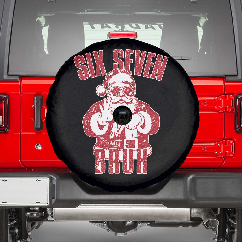 Six Seven Bruh Funny Christmas Spare Tire Cover Santa 67 Meme Teens Boys Kids Xmas Pajamas TS10 Black Print Your Wear