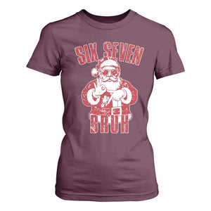 Six Seven Bruh Funny Christmas T Shirt For Women Santa 67 Meme Teens Boys Kids Xmas Pajamas TS10 Maroon Print Your Wear