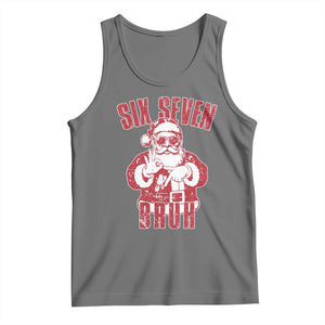 Six Seven Bruh Funny Christmas Tank Top Santa 67 Meme Teens Boys Kids Xmas Pajamas TS10 Black Heather Print Your Wear